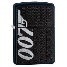 Зажигалка ZIPPO James Bond с покрытием Black Matte, латунь/сталь, чёрная, матовая, 36x12x56 мм