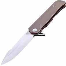 Нож складной Medford Gigantes Flipper, Stonewashed D2 steel, Bronze Anodized Titanium Handle