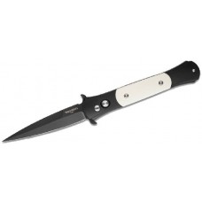 Автоматический складной нож The Don "Tuxedo", Black 154CM Blade, Black Aluminum Handle with Ivory Micarta Inlays 8.89 см.