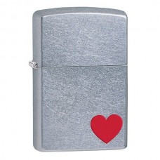 Зажигалка ZIPPO Classic "Сердце" с покрытием Satin Chrome™, латунь/сталь, серебристая, матовая, 36x12x56 мм