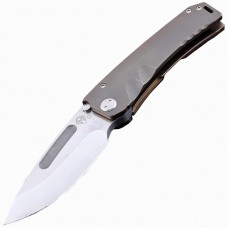 Нож складной Medford Marauder Drop Point, Stonewashed D2 steel, Bronze Anodized Titanium Handle