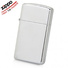 Зажигалка ZIPPO Slim®, латунь с покрытием High Polished Chrome, серебристая, глянцевая, 30х10x55 мм