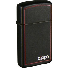 Зажигалка ZIPPO Slim® с покрытием Black Matte, латунь/сталь, чёрная, матовая, 30x10x55 мм