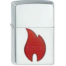 Зажигалка ZIPPO Orange Flame High Polish Chrome,латунь с ник.-хром.покрыт.,серебр.,глянц.,36х56х12мм