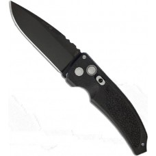 Автоматический складной нож EX-03 Auto, Stone-Tumbled Drop Point Blade, Black Handle 8.89 см.