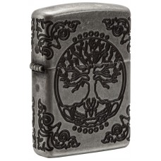 Зажигалка ZIPPO Armor® с покрытием Antique Silver, латунь/сталь, серебро, матовая, 36x12x56 мм