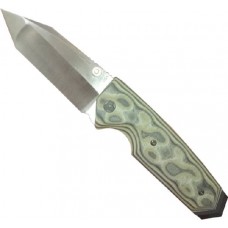 Нож складной EX-02 Tanto Thumb Stud, Black/Green G-Mascus® G10 Handle, Satin Finish Blade 9.52 см.