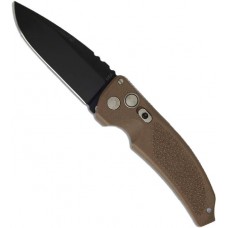 Автоматический складной нож EX-03 Auto, Black Drop Point Blade, Matte Brown Handle 8.89 см.