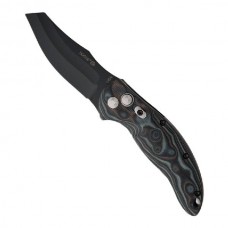 Автоматический складной нож EX-04 Black Wharncliffe Blade, Black/Gray, Black/Gray/Lava G-Mascus® G10 Handle 8.89 см.