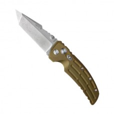 Автоматический складной нож EX-01 Auto, Stone-Tumbled Tanto Blade, OD Green Aluminum Handle 8.89 см.