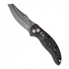 Автоматический складной нож EX-04 Stone-Tumbled Wharncliffe Blade, Black/Gray/Lava G-Mascus® G10 Handle 8.89 см.