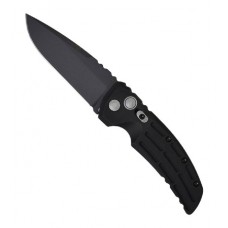 Автоматический складной нож EX-01 Auto, Black Drop Point Blade, Black Aluminum Handle 8.89 см.