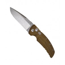 Нож складной EX-01 Stone-Tumbled Drop Point Blade, Green Aluminum Handle 10.16 см.