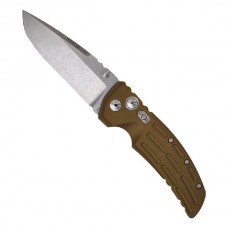 Нож складной EX-01 Stone-Tumbled Drop Point Blade, Green Aluminum Handle 8.89 см.