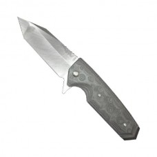 Нож складной EX-02 Tanto Flipper, Black/Gray/Lava G-Mascus® G10 Handle, Stone-Tumbled Blade 9.52 см.