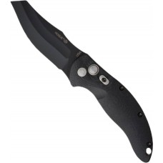 Автоматический складной нож EX-04 Black Wharncliffe Blade, Black G-Mascus® G10 Handle 8.89 см.