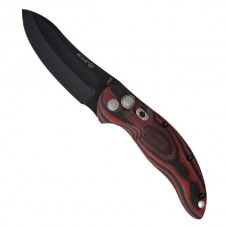 Автоматический складной нож EX-04 Auto, Black Upswept Blade, Black/Gray/Red Lava G-Mascus® G10 Handle 8.89 см.