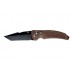 Нож складной EX-03 Black Tanto Blade, Matte Brown Handle 10.16 см.