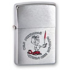 Зажигалка ZIPPO Мальчик, латунь с покрытием Brushed Chrome, серебристый, матовая, 36х12x56 мм