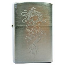 Зажигалка ZIPPO Dragon1 Brushed Chrome, латунь, ник.-хром. покр., серебр., матов., 36х56х12 мм