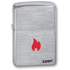 Зажигалка ZIPPO Flame Brushed Chrome, латунь с никеле-хромовым покрыт. серебр., матовая, 36х56х12 мм