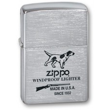 Зажигалка ZIPPO Hunting Tools Brushed Chrome, латунь с ник.-хром. покрыт., серебр., матов., 36х56х12 мм