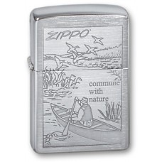 Зажигалка ZIPPO Row Boat Brushed Chrome, латунь с никеле-хром.покрыт., серебр., матов., 36х56х12 мм