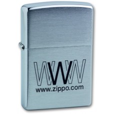 Зажигалка ZIPPO WWW.Zippo Brushed Chrome, латунь с никеле-хром.покрыт., серебр.