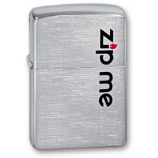 Зажигалка ZIPPO Zip Me Brushed Chrome, латунь с никеле-хром.покрыт., серебр., матов., 36х56х12 мм