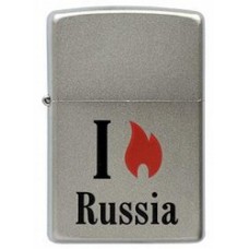 Зажигалка ZIPPO Flame Russia  Satin Chrome, латунь с ник.-хром. покрыт., сереб., матовая, 36х56х12 мм