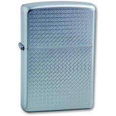 Зажигалка ZIPPO Diamond Plate Satin Chrome, латунь с ник.-хром. покрыт., сереб., матовая, 36х56х12 мм