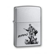 Зажигалка ZIPPO Duck Hunting, с покрытием Satin Chrome™, латунь/сталь, серебристая, 36x12x56 мм