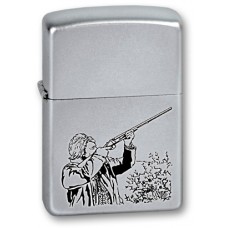 Зажигалка ZIPPO Hunter, с покрытием Satin Chrome™, латунь/сталь, серебристая, матовая, 36x12x56 мм