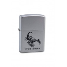 Зажигалка ZIPPO Tattoo Scorpion Satin Chrome, латунь с ник.-хром. покрыт., серебр., матовая, 36х56х12 мм