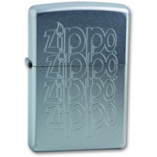 Зажигалка ZIPPO Zippo Logo Satin Chrome, латунь с ник.-хром. покрыт., серебр., матовая, 36х56х12 мм