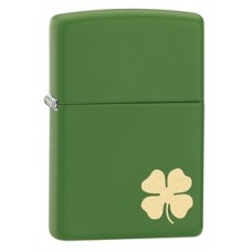 Зажигалка ZIPPO Shamrock, латунь с никеле-хромовым покрытием, зелёный, матовая, 36х12x56 мм