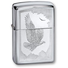 Зажигалка ZIPPO Classic "Орел" с покрытием High Polish Chrome, латунь/сталь, серебристая, 36x12x56 мм