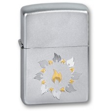 Зажигалка ZIPPO Ring of fire Satin Chrome, латунь с ник.-хром. покрыт., серебр., матовая, 36х56х12 мм
