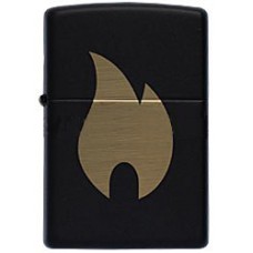 Зажигалка ZIPPO Flame с покрытием Black Matte, латунь/сталь, чёрная, матовая, 36x12x56 мм