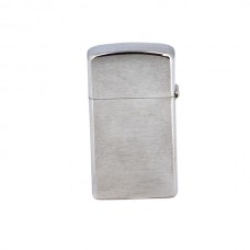 Зажигалка ZIPPO Slim® с покрытием Brushed Chrome, латунь/сталь, серебристая, матовая, 30х10x55 мм