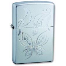 Зажигалка ZIPPO Classic Бабочка с покрытием Satin Chrome™, латунь/сталь, серебристая, матовая, 36x12x56 мм