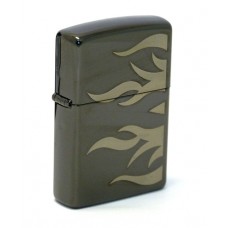 Зажигалка ZIPPO Tattoo flame Ebony, латунь с никеле-хромовым покрыт., черный, глянцевая, 36х56х12 мм