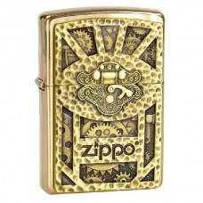 Зажигалка ZIPPO Classic с покрытием Brushed Brass, медь/сталь, золотистая, матовая, 36x12x56 мм