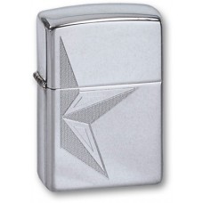 Зажигалка ZIPPO Half Star High Polish Chrome, латунь с ник.-хром. покрыт., серебр., глянц., 36х56х12 мм