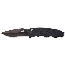 Складной нож Zoom Mini Black - SOG ZM1002, сталь лезвия AUS-8 Hardcased Black TiNi, рукоять алюминий, чёрный