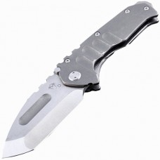 Нож складной Medford Praetorian T Tanto, Tumbled D2 steel, Gray Anodized Tumbled Titanium Handle