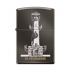 Зажигалка ZIPPO Ростральная колонна, с покрытием Black Ice®