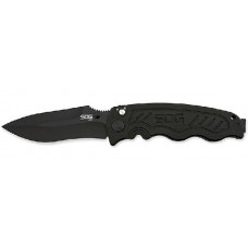 Складной нож Zoom Black - SOG ZM1012, сталь лезвия AUS-8 Hardcased Black TiNi, рукоять алюминий, чёрный