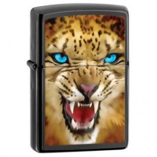 Зажигалка ZIPPO Leopard Ebony, латунь с ник.-хром.покрыт., серебр.,глянц.,36х56х12мм