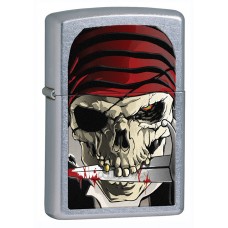 Зажигалка ZIPPO Pirate, латунь с покрытием Street Chrome™, серебристый, матовая, 36х12x56 мм